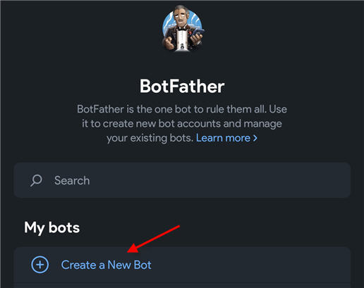 Регистрация бота 1